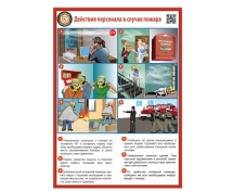 Стенд 'Действия персонала в случае пожара' (А4, пластик)