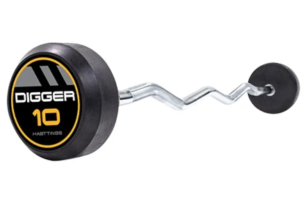 Комплект изогнутых фиксированных обрезиненных штанг 5 шт от 10 до 30кг, фото 2