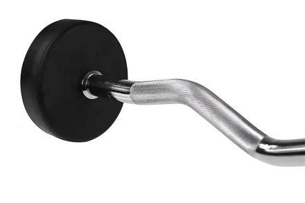 Комплект изогнутых фиксированных обрезиненных штанг 5 шт от 10 до 30кг, фото 4