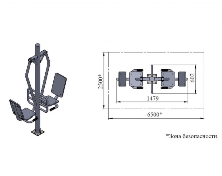 Уличный тренажер TORUDA &quot;Жим ногами сдвоенный&quot;, фото 2