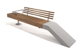 Скамейка «Хай Лайн» бетонная, габариты(см) - 292*59*85, вес - 250 кг, фото 2