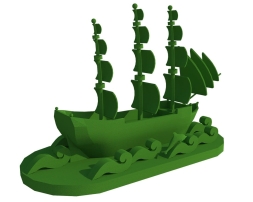 Топиари Корабль, h - 1000 см, зеленый - газон Eco, фото 3