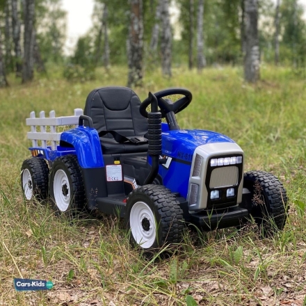 Электромобиль трактор с прицепом XMX611 (TR77) синий, фото 16