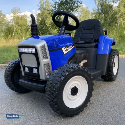 Электромобиль трактор с прицепом XMX611 (TR77) синий, фото 12