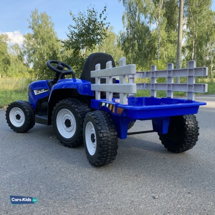 Электромобиль трактор с прицепом XMX611 (TR77) синий, фото 6