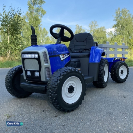 Электромобиль трактор с прицепом XMX611 (TR77) синий, фото 2