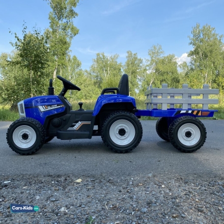 Электромобиль трактор с прицепом XMX611 (TR77) синий, фото 3