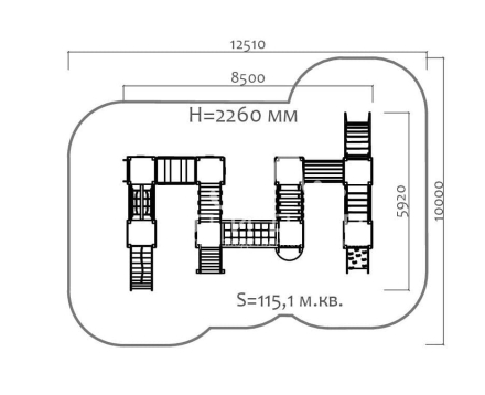 Спортивный комплекс 09022.21 для детской спортивной площадки, фото 3