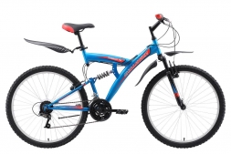Велосипед Challenger Mission FS 26 голубой/красный/чёрный 16''