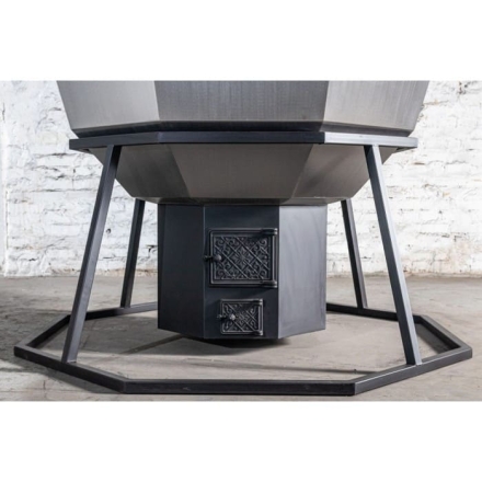 Сибирский банный чан &quot;Добрыня Никитич&quot; на подставке + печь 1850 мм опора - черный металл, фото 4