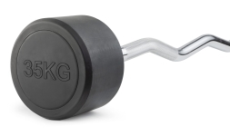 Штанга неразборная обрезиненная 35 кг Изогнутый гриф, фото 1 Штанга неразборная обрезиненная 35 кг Изогнутый гриф, фото 1