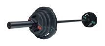 Штанга олимпийская 58 кг (диски с двумя хватами, черный гриф) Штанга олимпийская 58 кг (диски с двумя хватами, черный гриф)