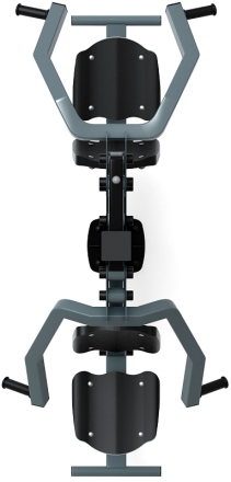 Тяга верхняя + жим от груди (серый) - Уличный тренажер двойной - СТ 027-13.И1, фото 5