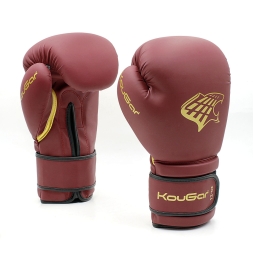 Перчатки боксерские KouGar KO800-10, 10oz, бордовый, фото 5