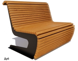 Скамейка парковая Сквер, Сосна 1,2 м, фото 2