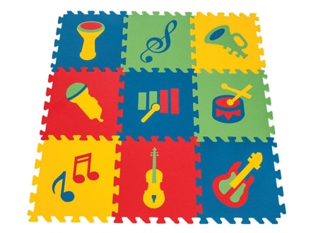 Игровой коврик 9-ти секционный с музыкальными символами 33х33 см. х 9 мм. (03-469-T), фото 1