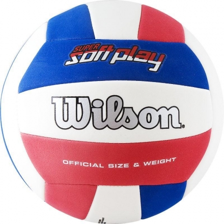 Мяч волейбольный &quot;Wilson Super Soft Play&quot;, размер 5, красно-сине-белый, фото 1