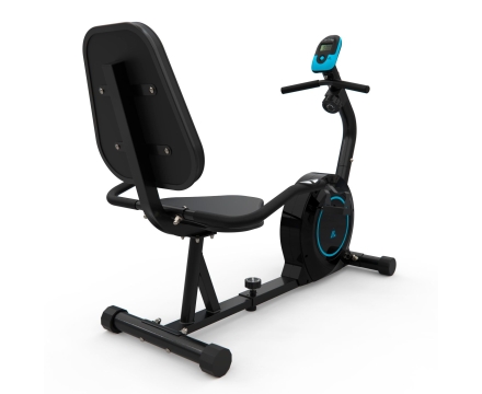 Велотренажер DFC B504R магнитный (черный корпус, голубая полоса), фото 1