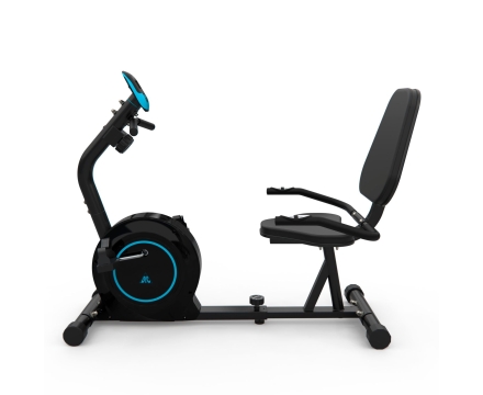 Велотренажер DFC B504R магнитный (черный корпус, голубая полоса), фото 2