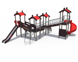 Детский игровой комплекс Городские кварталы Н-1500 и винтовой скат 2000 ДИО 05057, фото 1