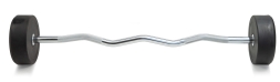 Штанга неразборная обрезиненная 30 кг Изогнутый гриф, фото 4