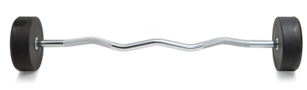 Штанга неразборная обрезиненная 30 кг Изогнутый гриф, фото 4