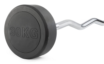 Штанга неразборная обрезиненная 30 кг Изогнутый гриф Штанга неразборная обрезиненная 30 кг Изогнутый гриф