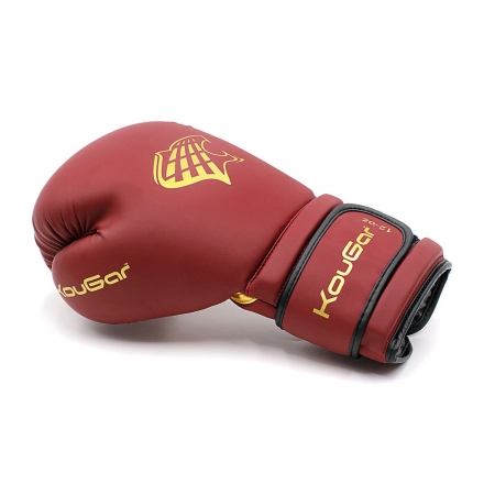 Перчатки боксерские KouGar KO800-12, 12oz, бордовый, фото 4