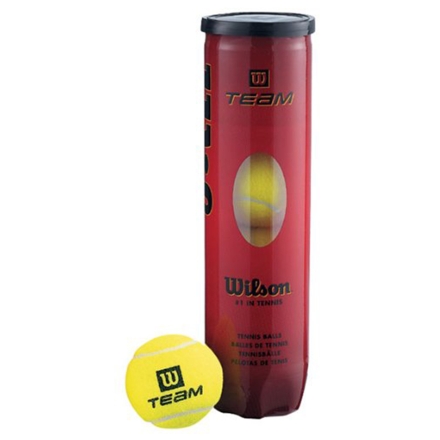 Мяч теннисный WILSON TeamW Practice, тренировочный, для любых покрытий, 4 мяча в пласт. банке, желтый, фото 1