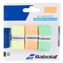 Овергрип BABOLAT MY GRIP, арт.653045-215, упак. по 3 шт, 0.6 мм, 120см, оранжево-зелено-желтый