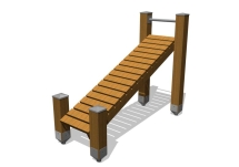 Скамья наклонная (дерево - металл) ФК051