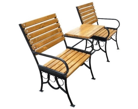 Скамейка садовая Пара, 2 м Лиственница, фото 1