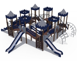 Детский игровой комплекс Сити с тремя горками металлический скат,Н-1200 и 1500 ДИО 13072.2, фото 1