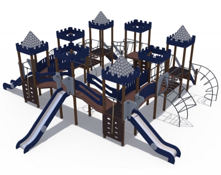Детский игровой комплекс Сити с тремя горками металлический скат,Н-1200 и 1500 ДИО 13072.2, фото 1