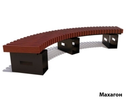 Парковая скамейка Сити, Лиственница (внутренний радиус 1500 мм) Полный круг (брус 43х90 мм), фото 5