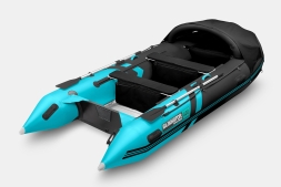 Gladiator C 400 AL ACTIVE Черно-бирюзовый моторная лодка ПВХ Алюминиевый пайол, фото 2