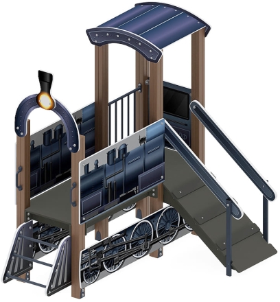 Паровозик (серо-синий) - Беседка мини - МФ 10.03.05-11, фото 3