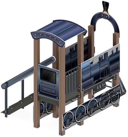 Паровозик (серо-синий) - Беседка мини - МФ 10.03.05-11, фото 2