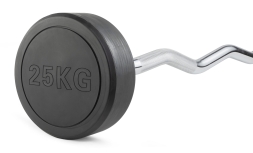 Штанга неразборная обрезиненная 25 кг Изогнутый гриф, фото 1