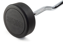 Штанга неразборная обрезиненная 25 кг Изогнутый гриф Штанга неразборная обрезиненная 25 кг Изогнутый гриф