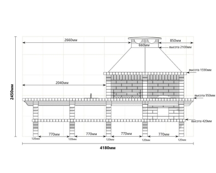 Печь Аристократ 730 S Радиальный кирпич красный, фото 7