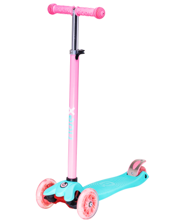 Самокат 3-колесный Snappy 3D, 120/80 мм, мятный/розовый, фото 1