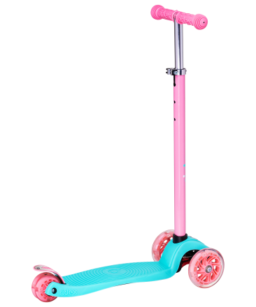 Самокат 3-колесный Snappy 3D, 120/80 мм, мятный/розовый, фото 2