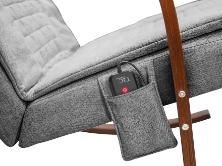 Массажное кресло качалка FUJIMO F2002 МСX Time2Chill Grey (Tailor 7) Вишня, фото 3