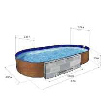 Бассейн Лагуна 9,0х4,5х1,25 м (Принт) Бассейн Лагуна 9,0х4,5х1,25 м (Принт)
