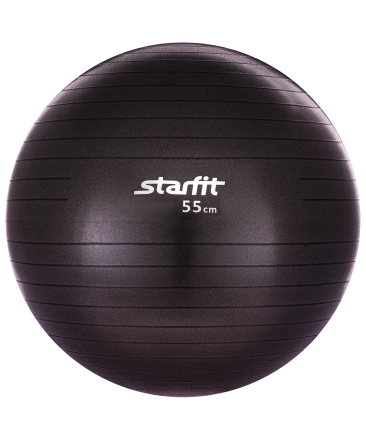 Мяч гимнастический GB-101 55 см,  антивзрыв, черный, фото 1