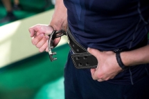 Пояс атлетический с карабином 60/120 мм 3-слойный