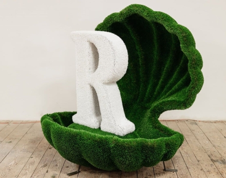 Топиари ракушка с буквой, h=160 см - газон Deluxe + Eco, фото 3