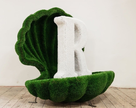 Топиари ракушка с буквой, h=160 см - газон Deluxe + Eco, фото 2