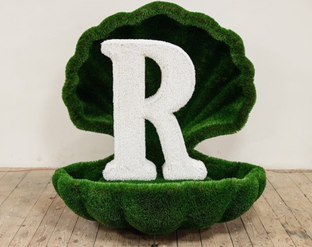 Топиари ракушка с буквой, h=160 см - газон Deluxe + Eco, фото 1